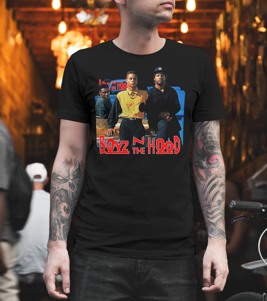 Boyz N The Hood Movie Characters Standing By Car T-Shirt