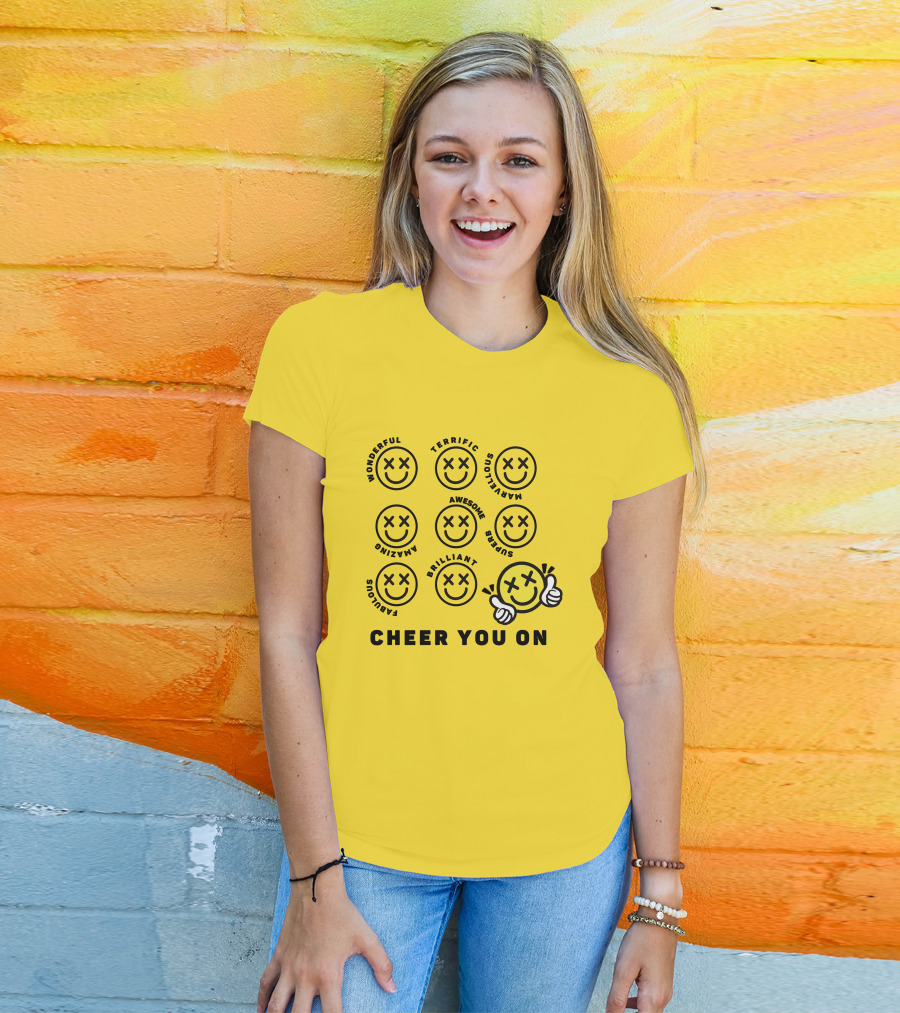 Cheer You On Gulfkanawut Marvelous Fabulous Smiley Faces T-Shirt