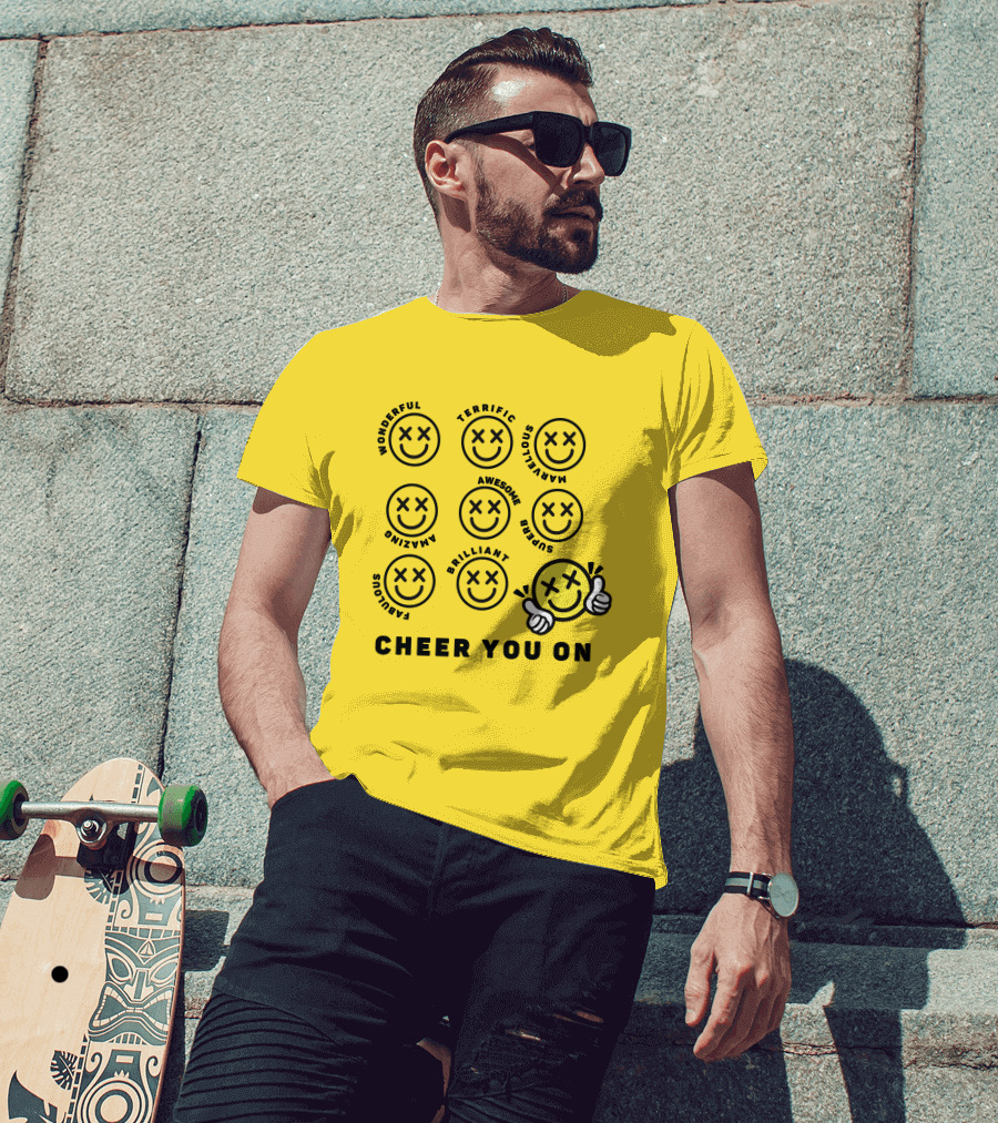 Cheer You On Gulfkanawut Marvelous Fabulous Smiley Faces T-Shirt