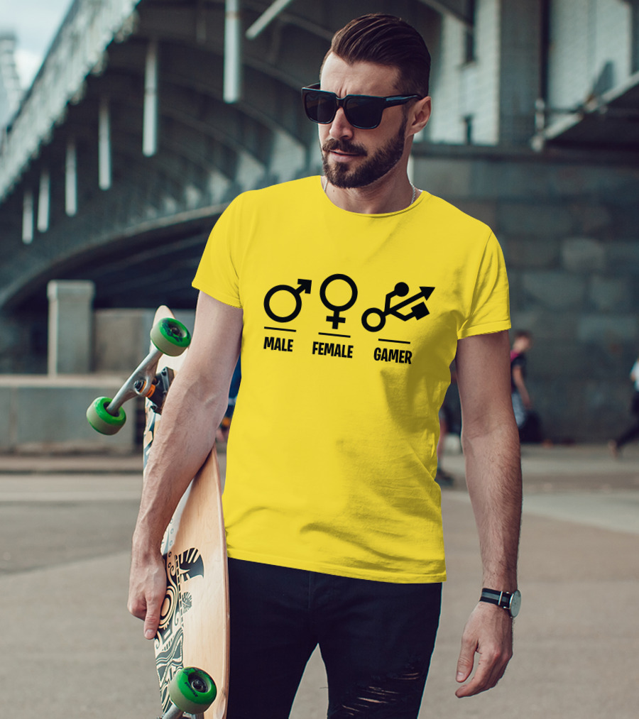 Male Female Gamer USB T-Shirt