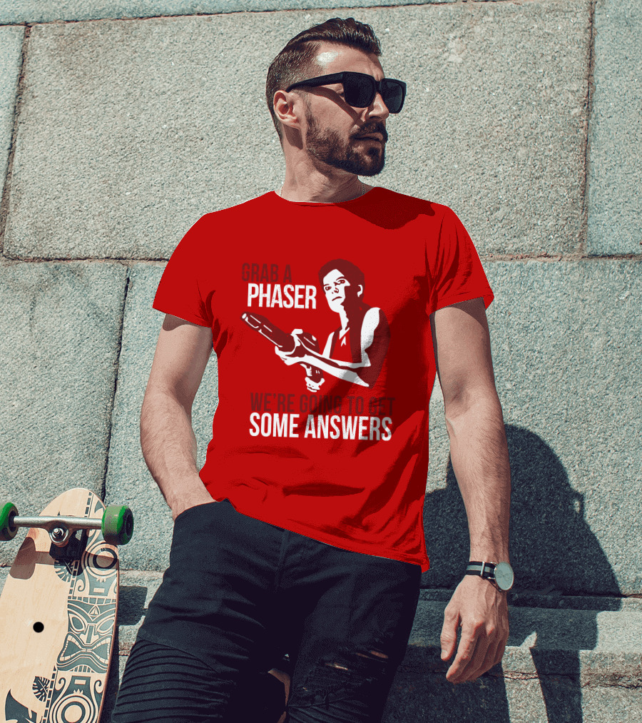 Indiegogo Merch Janeway Terry Farrell Grab A Phaser We're Going To Get Some Answers T-Shirt