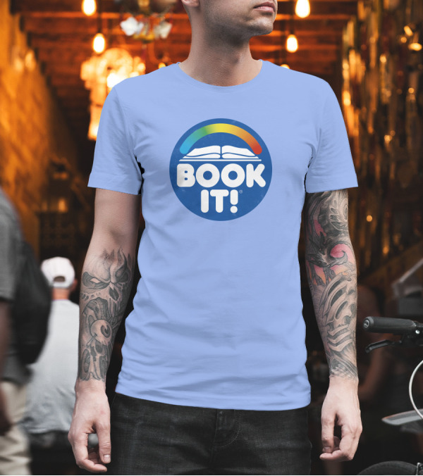 BOOK IT Pizza Hut Reading Program Icon with Rainbow and Open Book T-Shirt BOOK IT Pizza Hut Reading Program Icon with Rainbow and Open Book T-Shirt