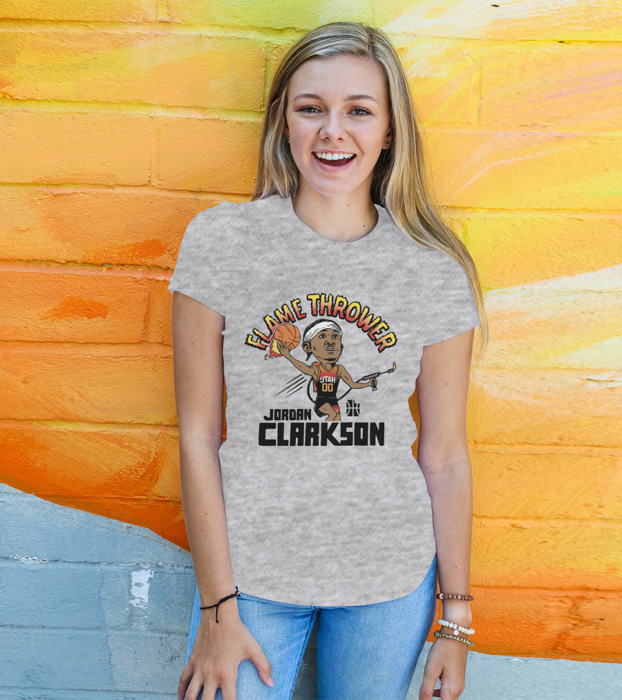 Flamethrower Jordan Clarkson Utah Basketball T-Shirt