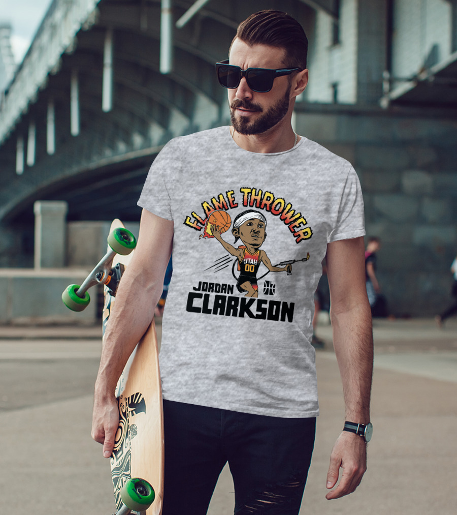 Flamethrower Jordan Clarkson Utah Basketball T-Shirt