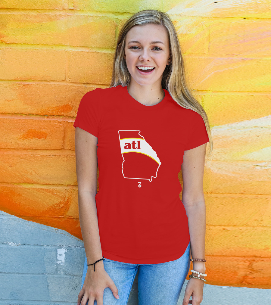 Atlanta ATL State Stripe Seven Six Merch T-Shirt