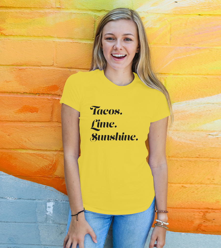 Tacos Lime Sunshine Vibrant Summer Vibes T-Shirt