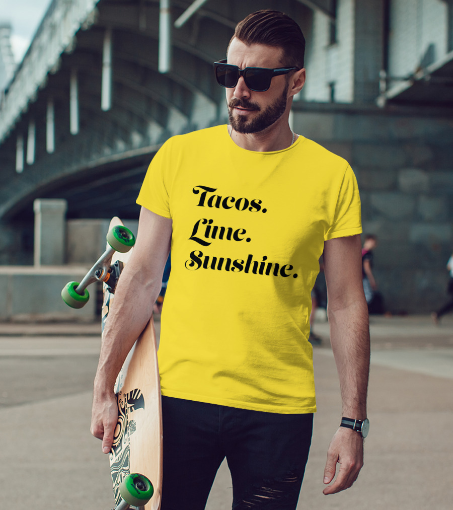 Tacos Lime Sunshine Vibrant Summer Vibes T-Shirt