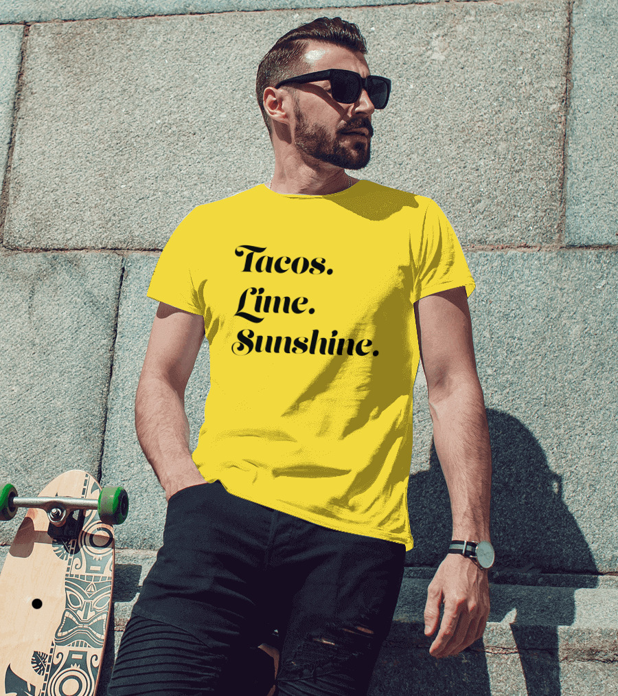 Tacos Lime Sunshine Vibrant Summer Vibes T-Shirt