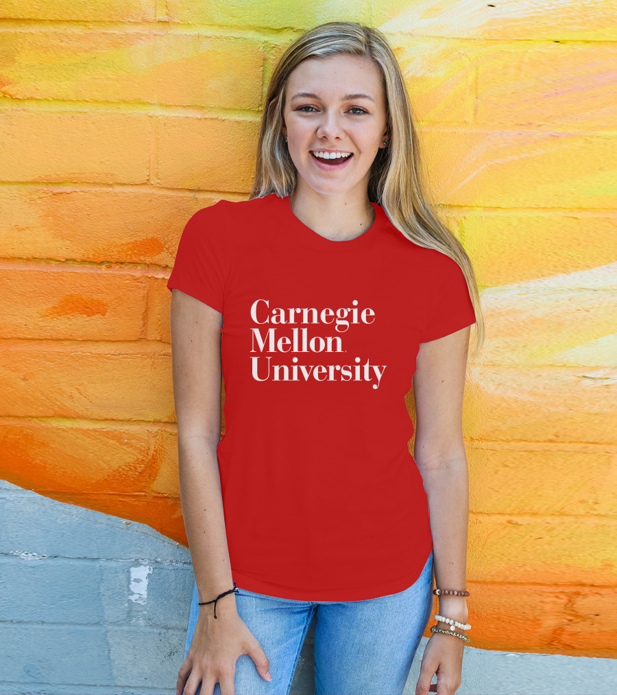 Carnegie Mellon University Red Background Classic Font T-Shirt