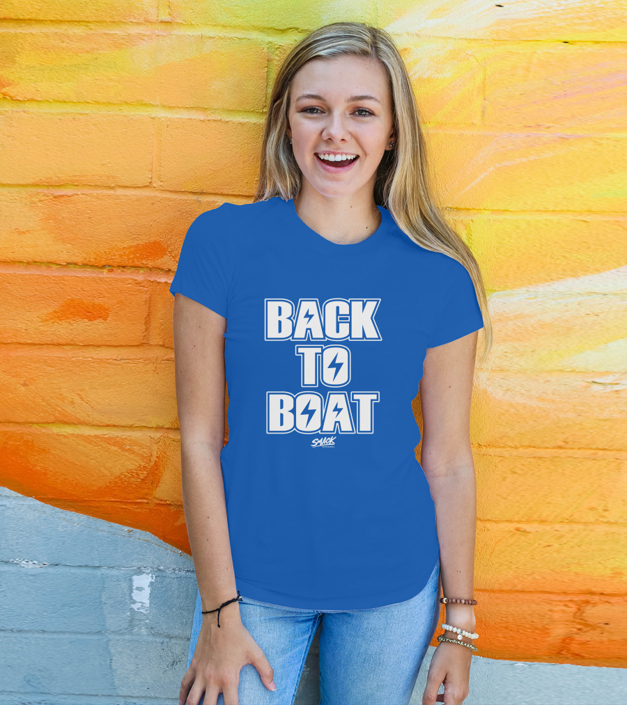Back To Boat Smack Lightning Bolt Blue T-Shirt
