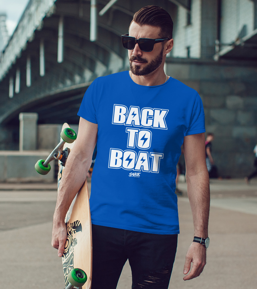 Back To Boat Smack Lightning Bolt Blue T-Shirt