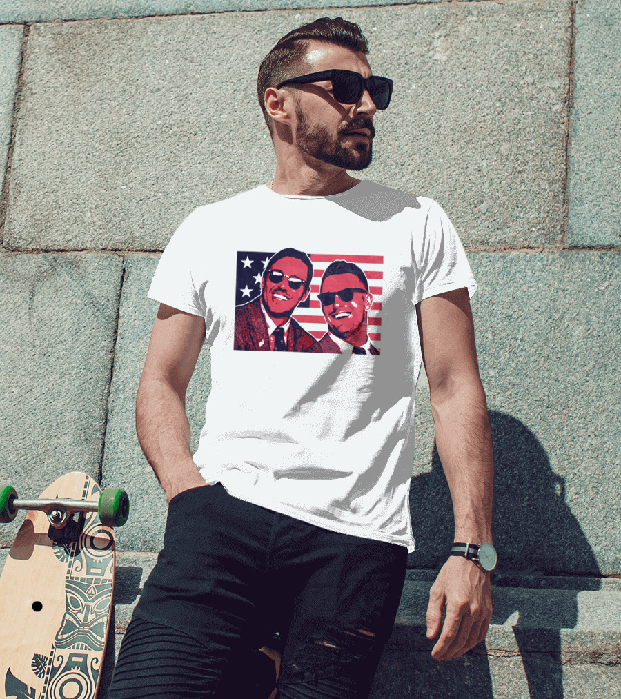 Brooks Koepka Merch The Hug USA Flag Sunglasses Smiling T-Shirt