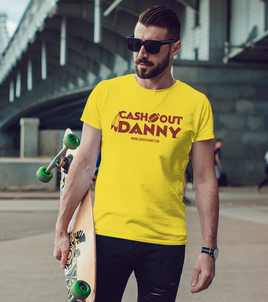 Cash Out Danny Www.cashoutdanny.com Football Feathers Logo Merch Sell T-Shirt