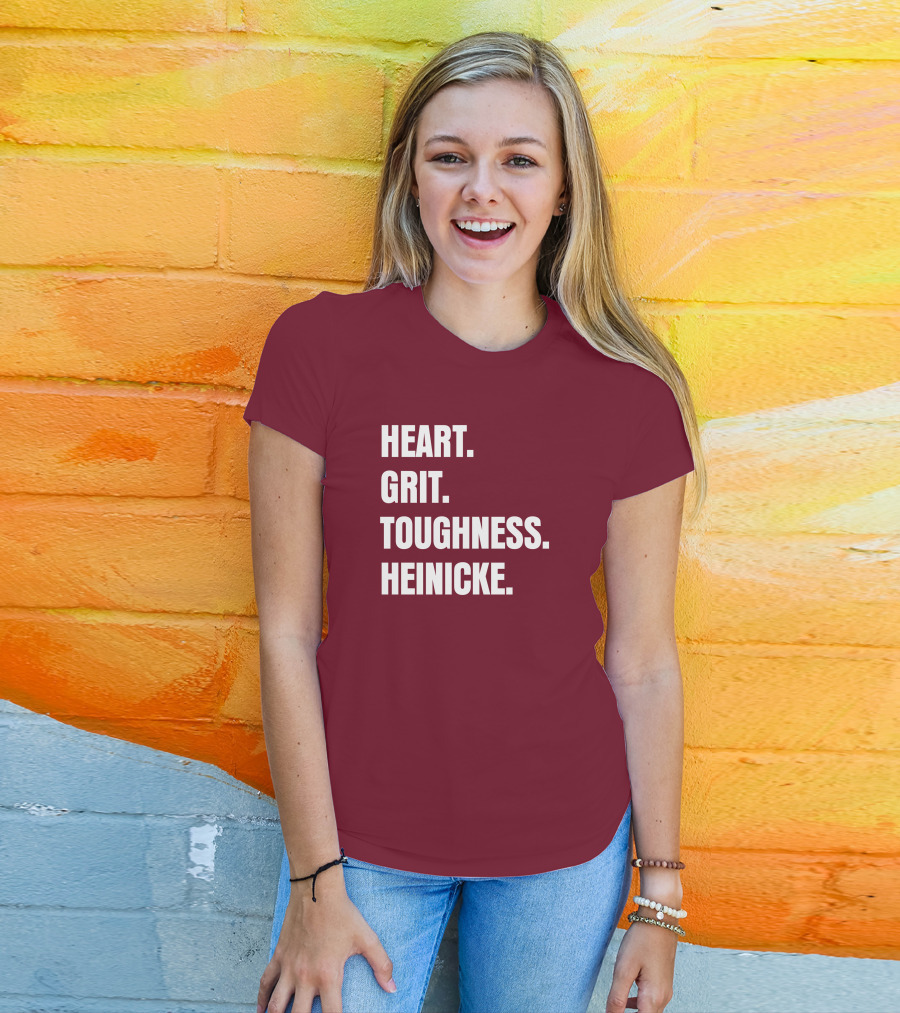 Heart Grit Toughness Heinicke Football Motivation T-Shirt