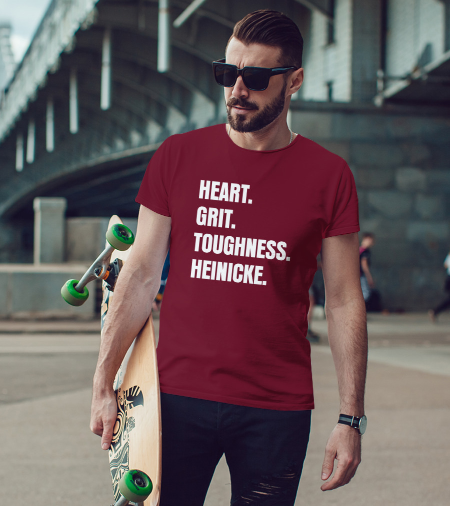 Heart Grit Toughness Heinicke Football Motivation T-Shirt