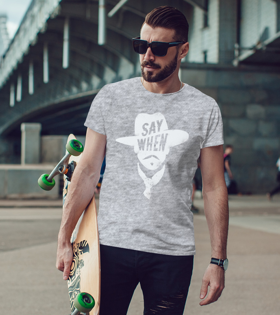 Aaron Rodgers Say When Cowboy Style Vintage Charcoal T-Shirt