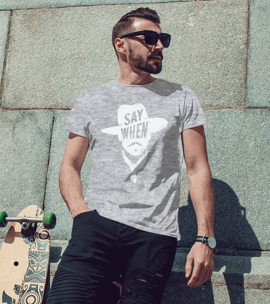 Aaron Rodgers Say When Cowboy Style Vintage Charcoal T-Shirt