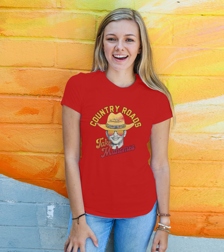 Country Roads Take Mahomes Patrick Mahomes Cowboy Hat Sunglasses T-Shirt