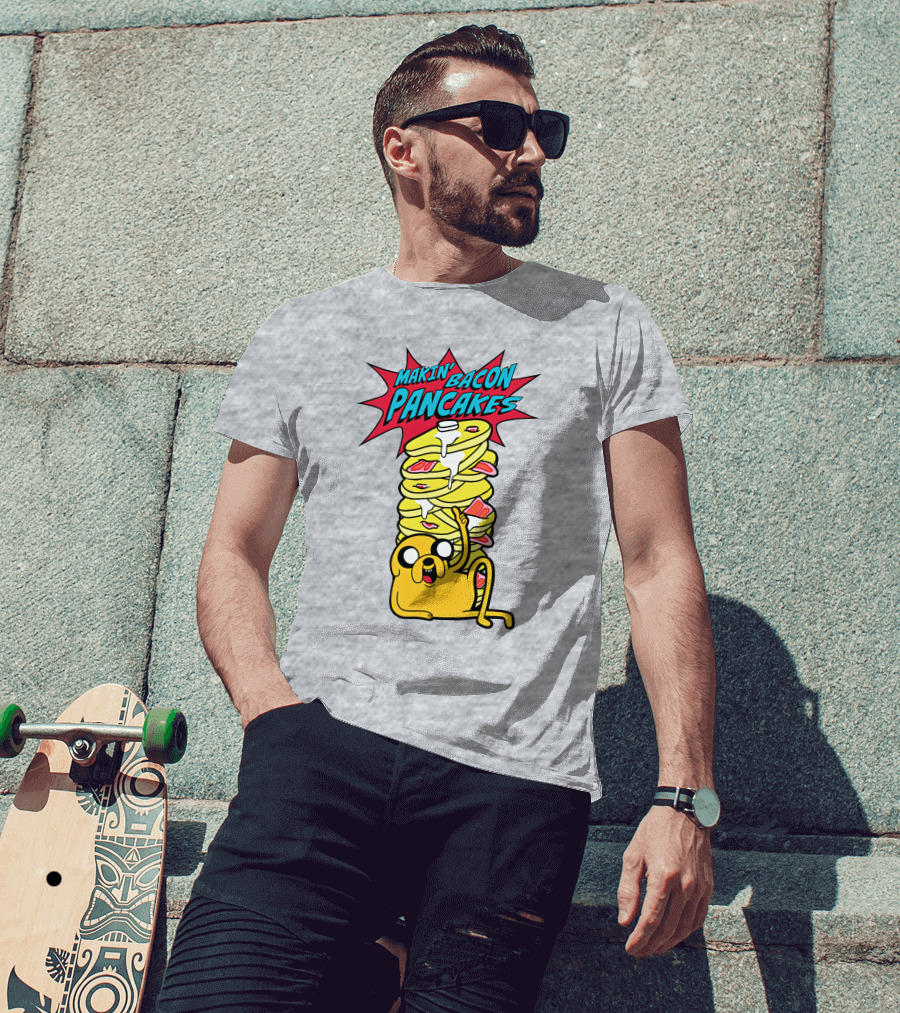 Makin' Bacon Pancakes Stack With Jake The Dog T-Shirt