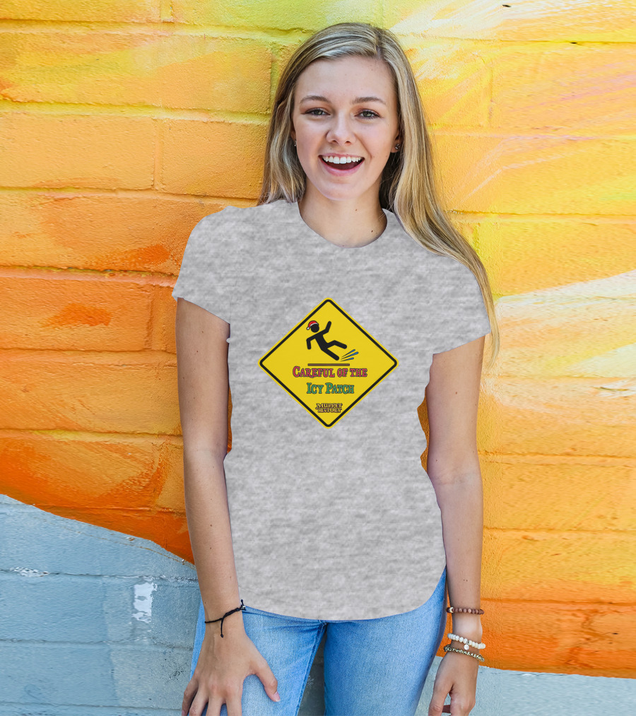 Muppet History Careful Of The Icy Patch Warning Sign Santa Hat T-Shirt