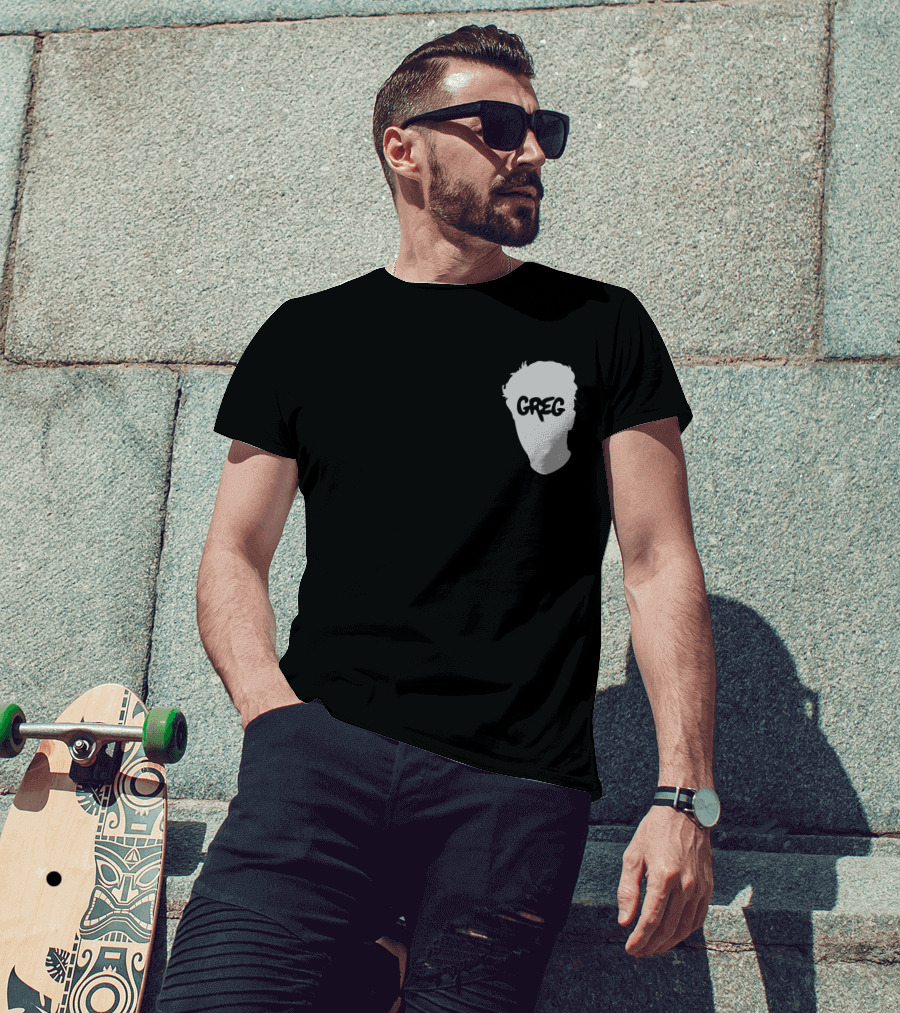 Danny Gonzalez Merch Greg Text Silhouette Pigment Dyed T-Shirt