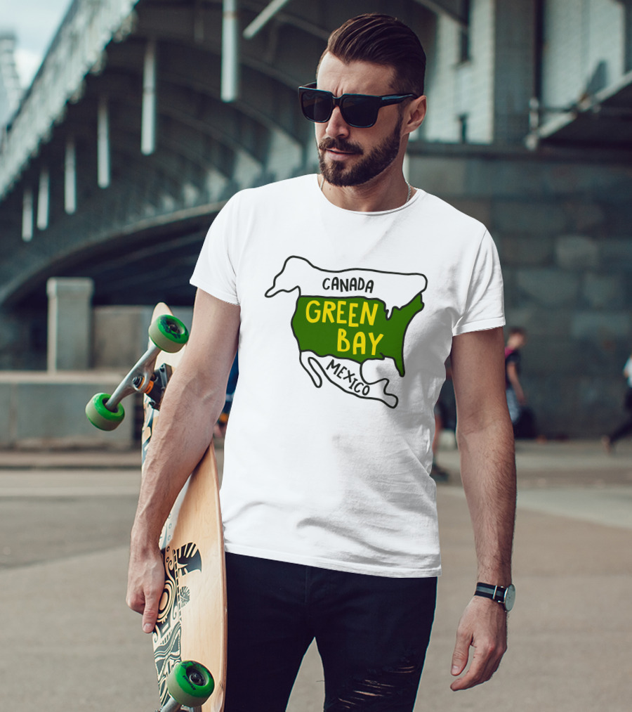 Green Bay Canada Mexico Map T-Shirt