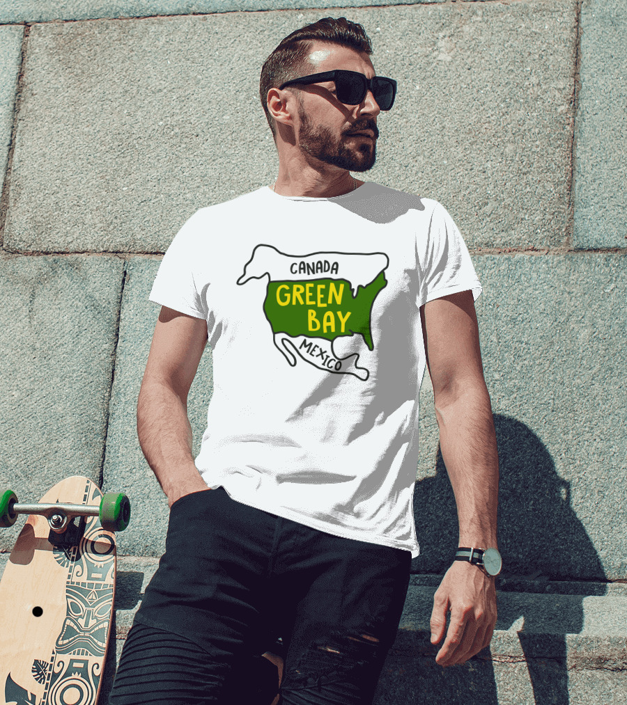 Green Bay Canada Mexico Map T-Shirt