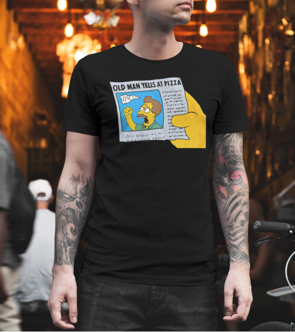 Old Man Yells at Pizza Newspaper Cartoon Parody Pizzamas Merch T-Shirt Old Man Yells at Pizza Newspaper Cartoon Parody Pizzamas Merch T-Shirt