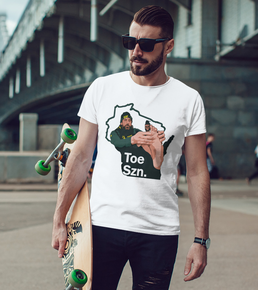 Kurt Benkert Aaron Rodgers Toe Szn GBP Wisconsin Outline T-Shirt