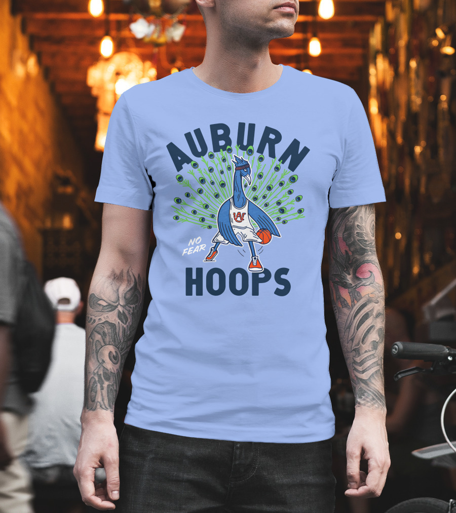 Auburn Hoops Peacock Basketball No Fear T-Shirt