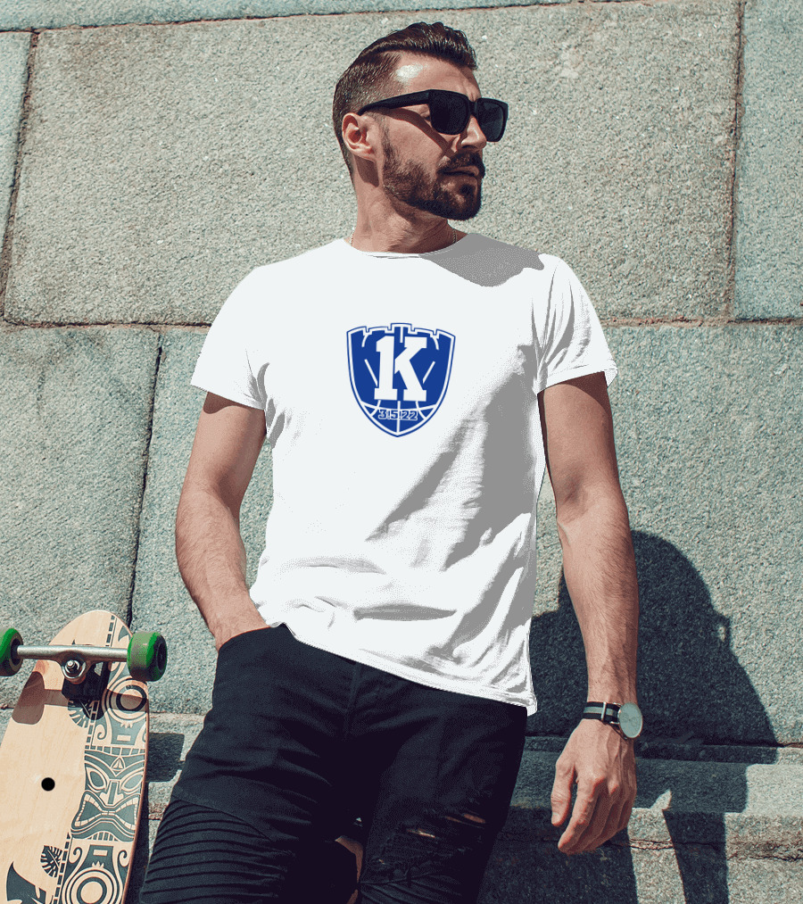 Coach K Granddaughter 35-22 Shield T-Shirt