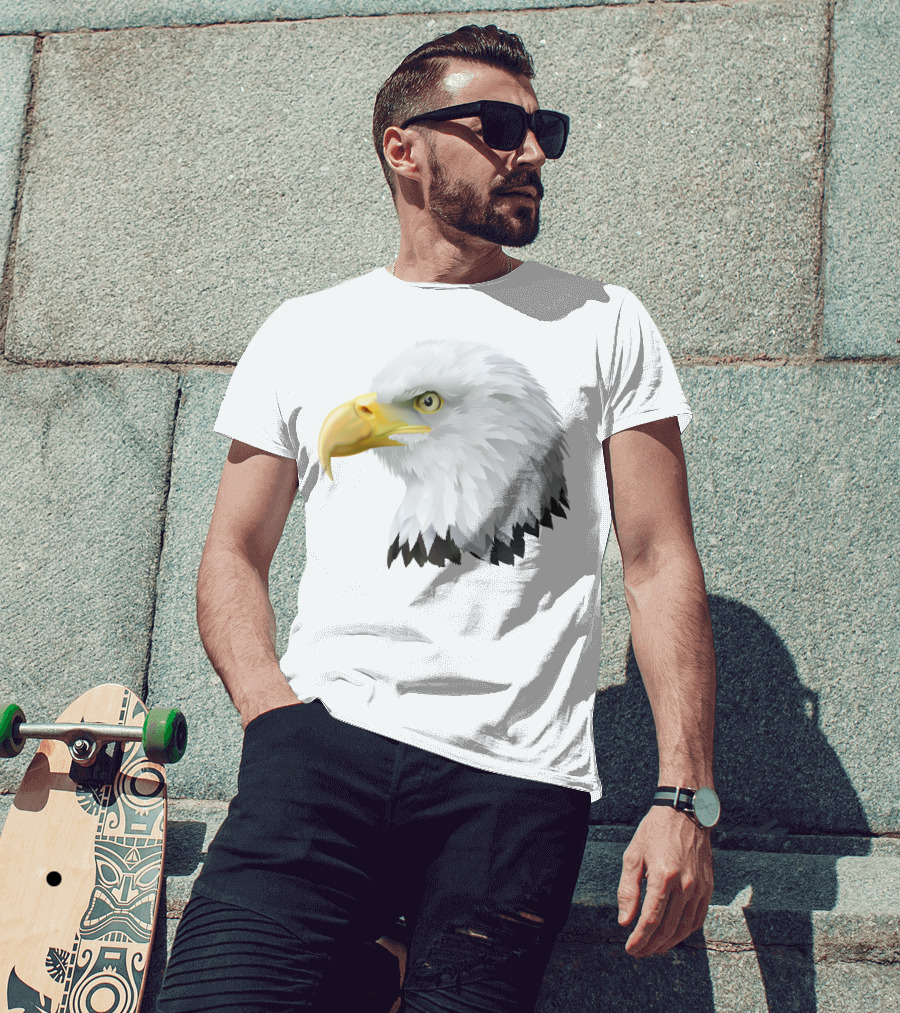KingEagle Majestic Bald Eagle Head Detailed T-Shirt
