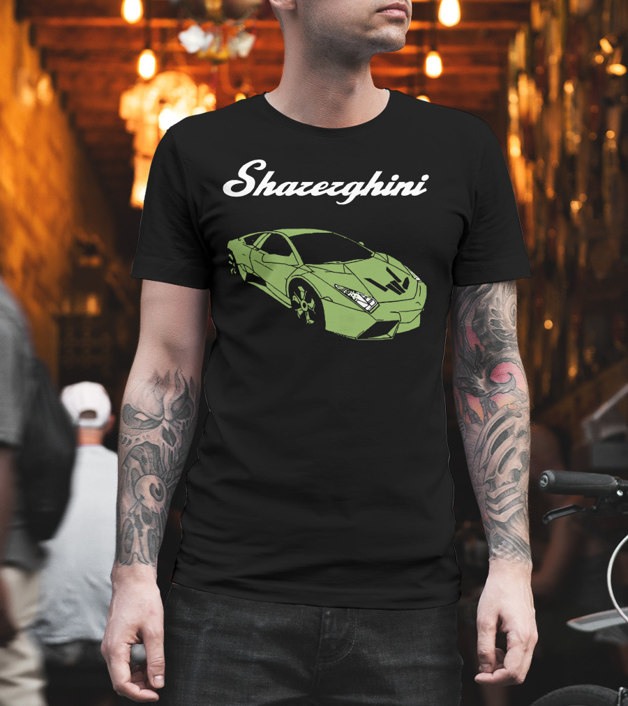 Cool Kids Discover Original Sharerghini Green Supercar T-Shirt