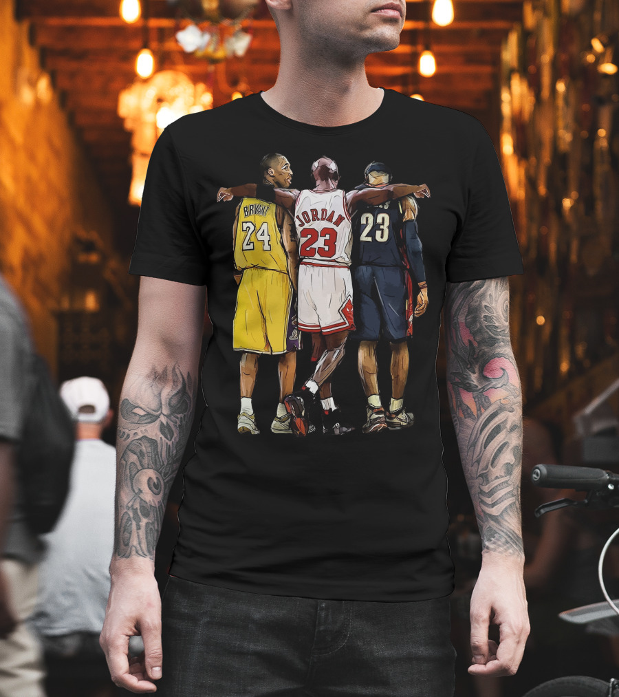 Kobe Bryant 24 Michael Jordan 23 LeBron James 23 GOAT Legendary Trio T-Shirt