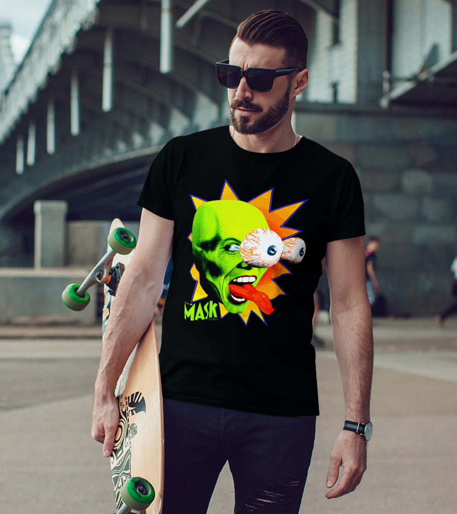 MASK Vintage Stanley Ipkiss Bug Eyes Scene Explosion T-Shirt