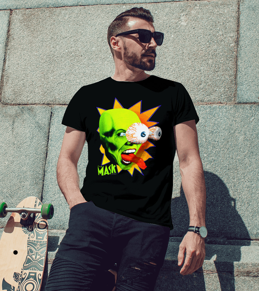 MASK Vintage Stanley Ipkiss Bug Eyes Scene Explosion T-Shirt