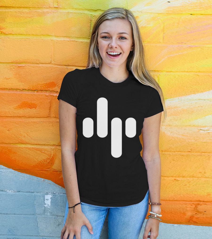 Animation Soundwave Icon White Bars T-Shirt