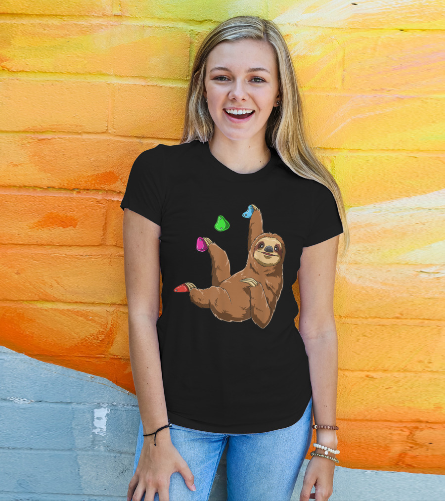 Chilled Sloth Climbing Bouldering Holds T-Shirt