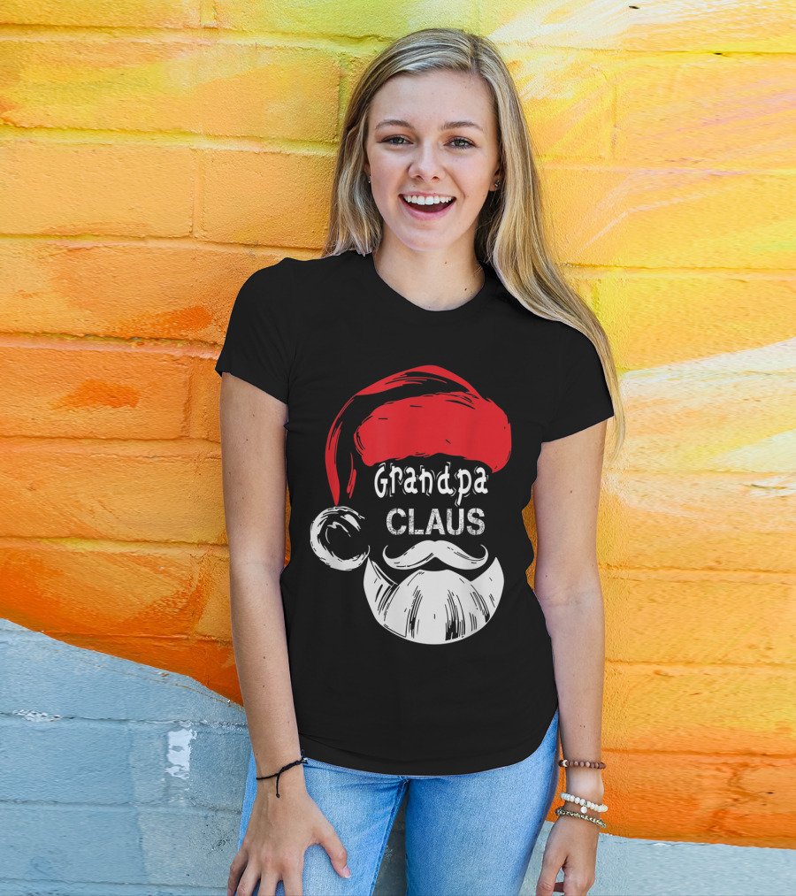 Grandpa Claus Christmas Grandpa Santa Beard Hat T-Shirt