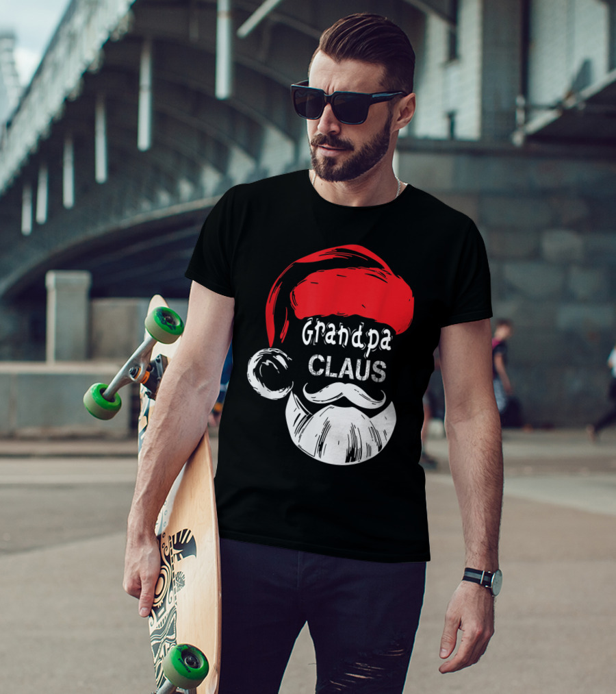 Grandpa Claus Christmas Grandpa Santa Beard Hat T-Shirt