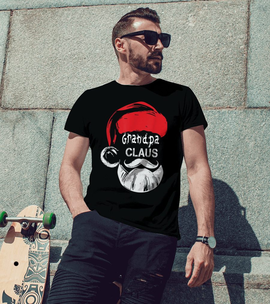 Grandpa Claus Christmas Grandpa Santa Beard Hat T-Shirt