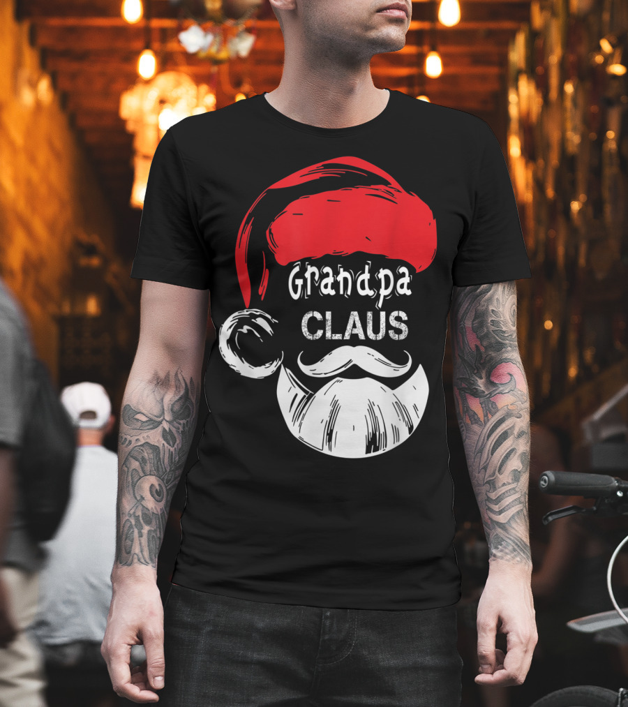Grandpa Claus Christmas Grandpa Santa Beard Hat T-Shirt