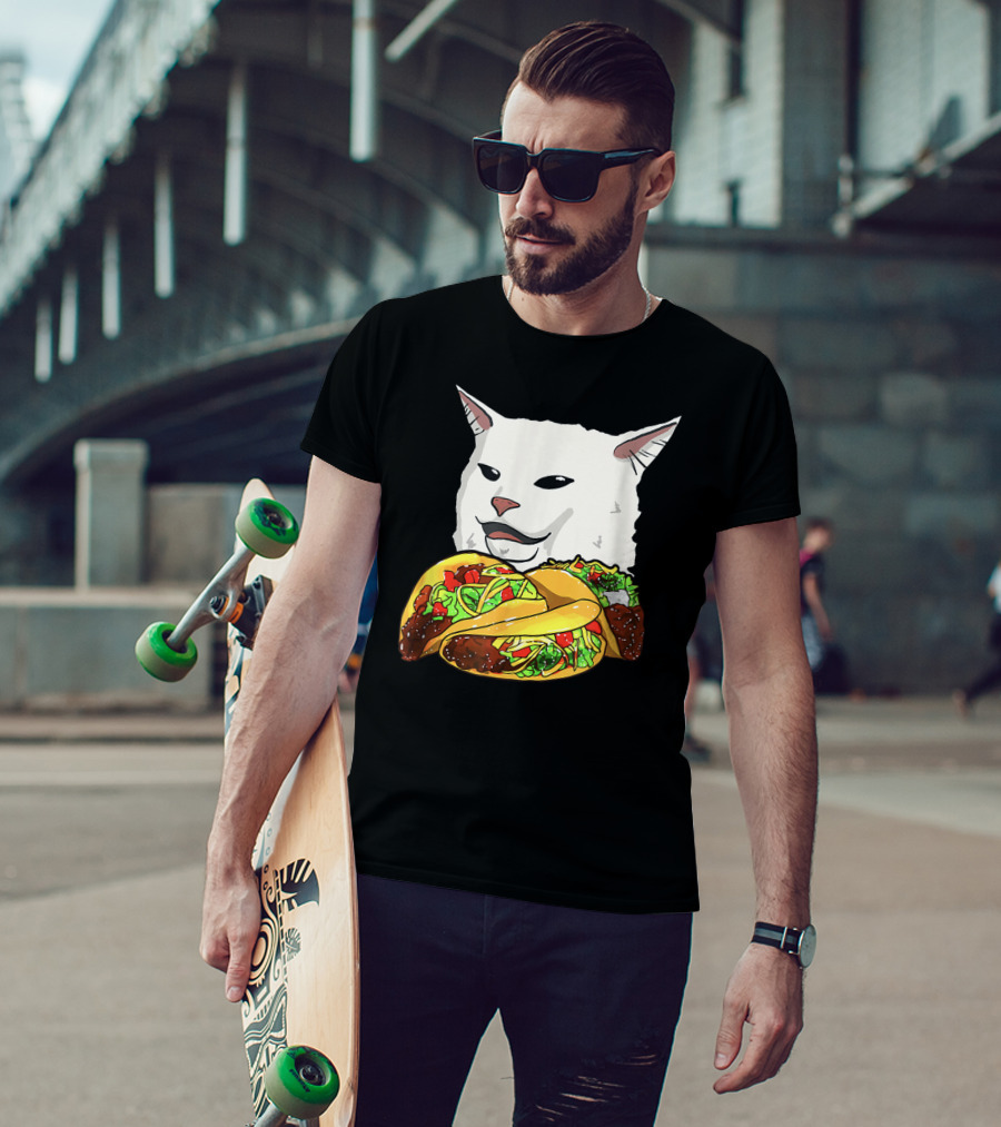 Woman Yelling At A Cat Meme Taco T-Shirt