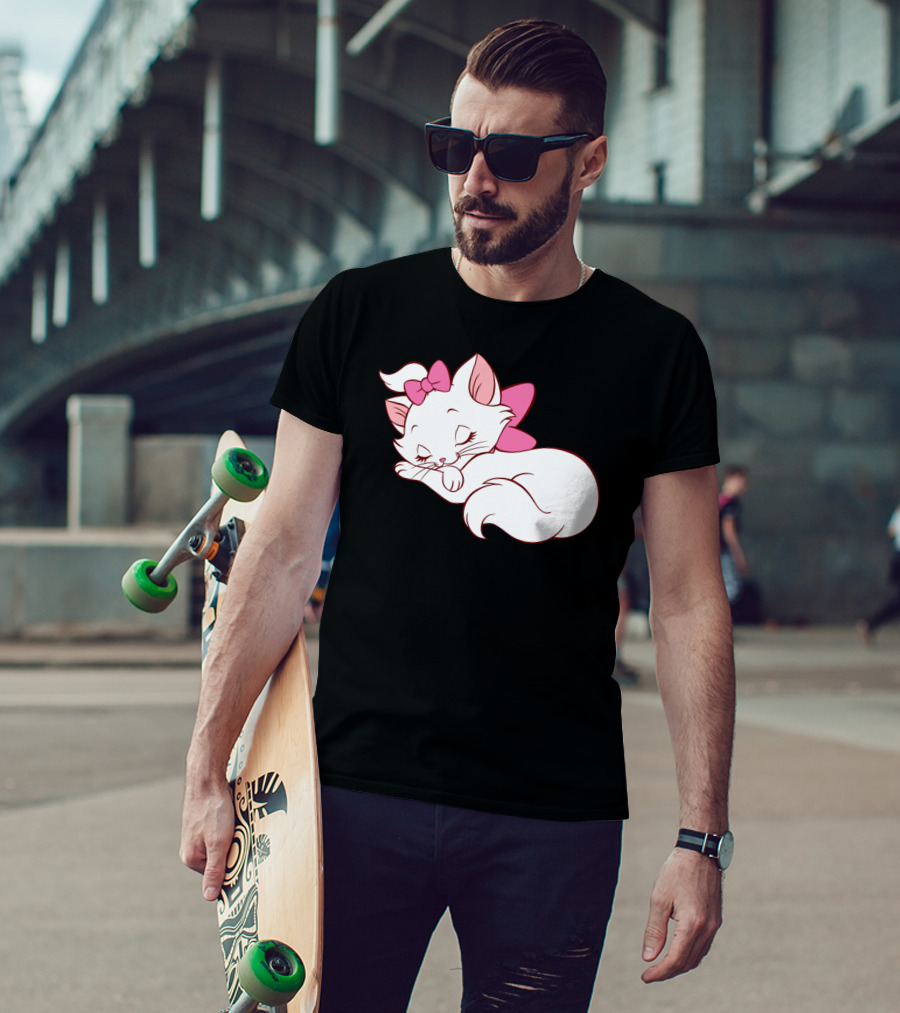 WoMarie Marie Cat Aristocats Kitty Cartoon T-Shirt