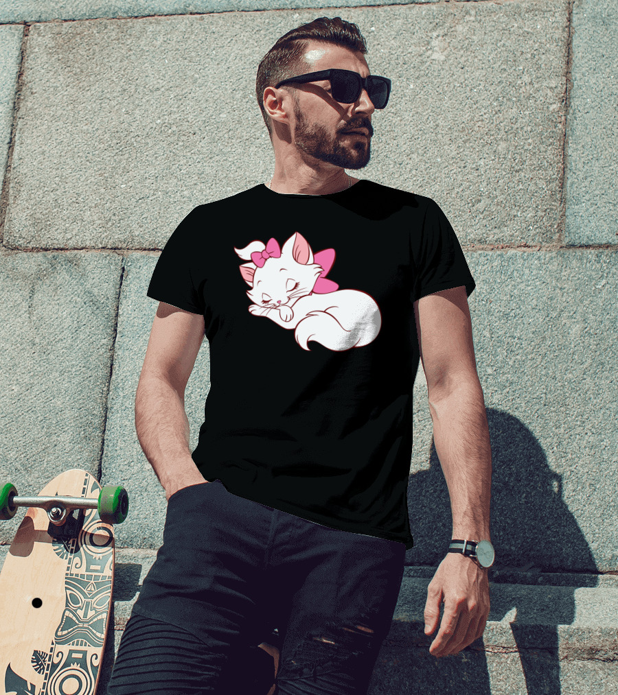 WoMarie Marie Cat Aristocats Kitty Cartoon T-Shirt