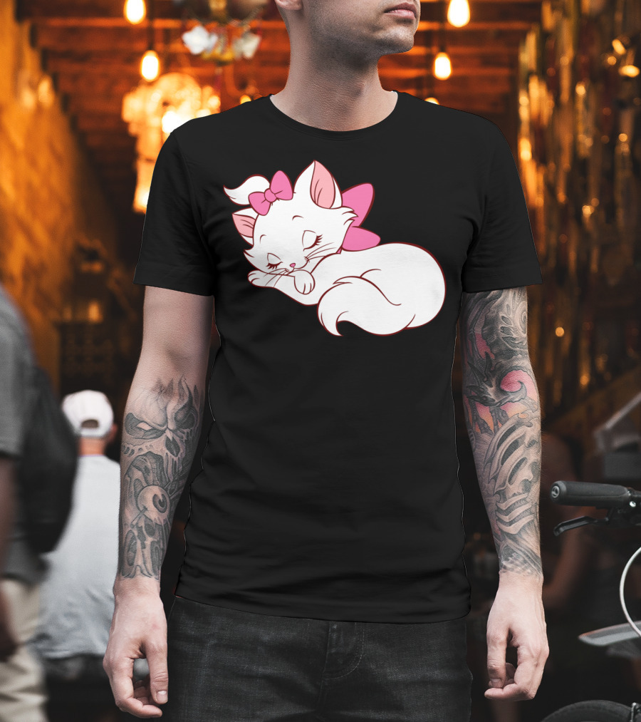 WoMarie Marie Cat Aristocats Kitty Cartoon T-Shirt