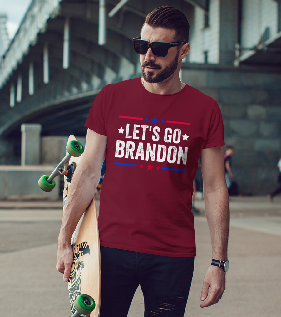 Manny Machado Let's Go Brandon Stars Stripes Red Blue White T-Shirt