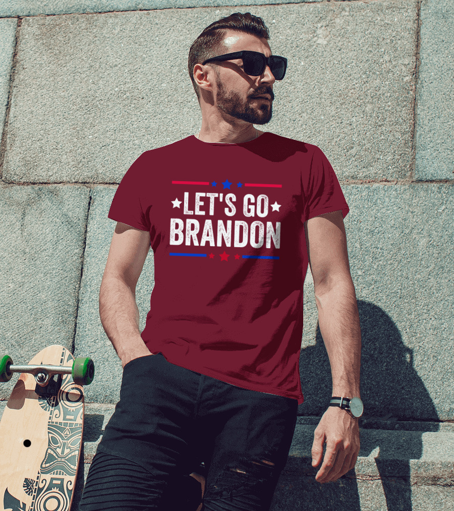 Manny Machado Let's Go Brandon Stars Stripes Red Blue White T-Shirt