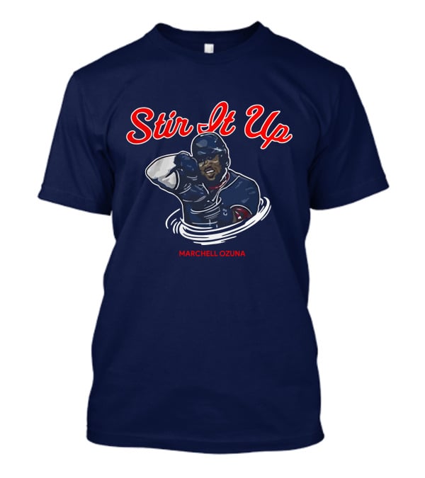 Stir It Up Marcell Ozuna Baseball Action Graphics T-Shirt