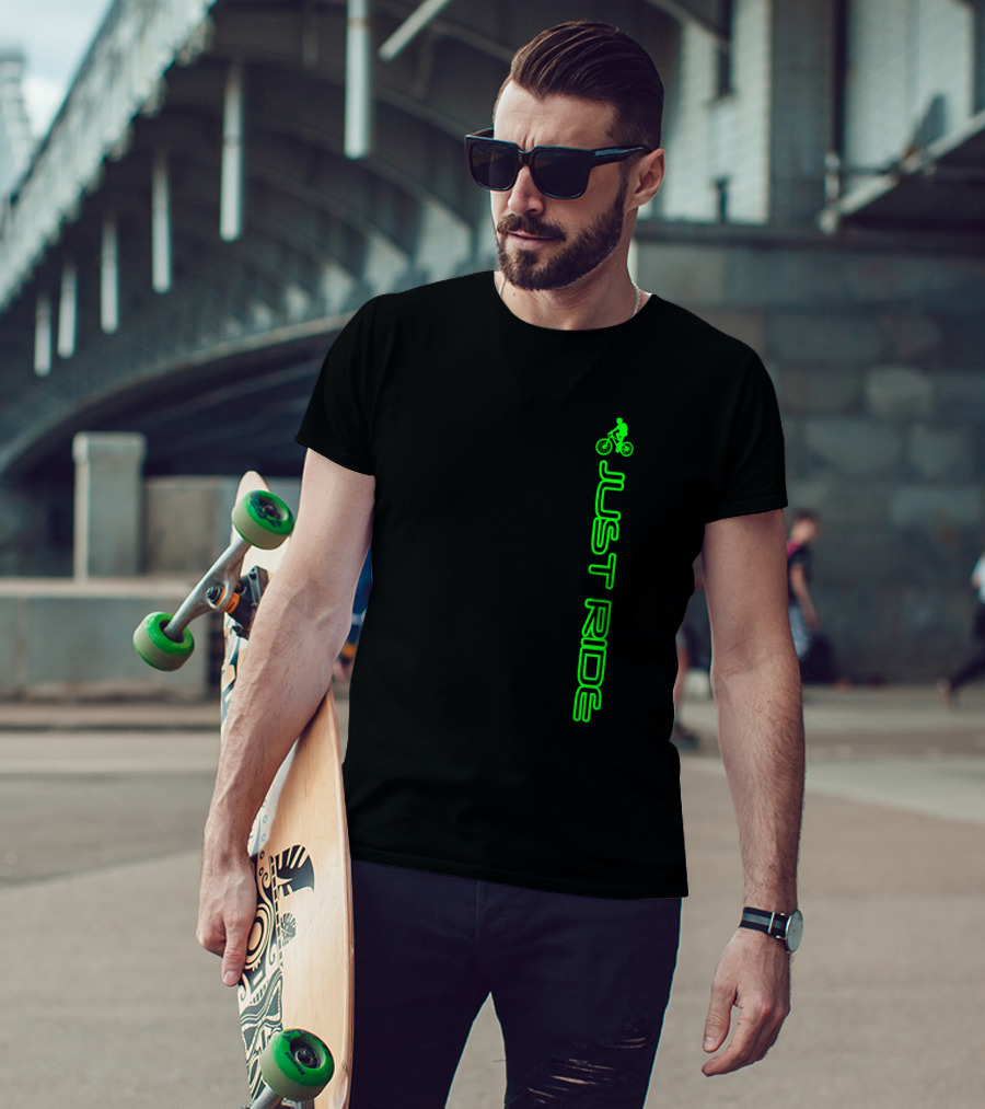Just Ride Neon Green Bike T-Shirt
